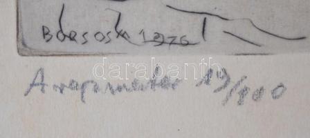 Borsos Miklós (1906-1990): Rajzmester. Rézkarc, karton, jelzett, 20×33 cm