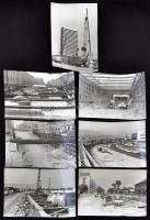 1982 Budapest, Metró és felüljáró építés a Váci úton, Karai S. képriportja, pecséttel jelzett, 13 db...