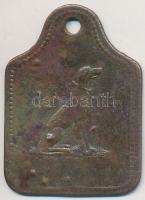 1939. "Békés Vármegye" fém ebbárca, sorszámozott T:2-