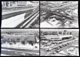 1985 Budapest, Őrs vezér téri forgalom, 9 db fotó, 10x15 cm