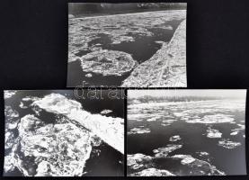 1985 Budapest, Képek a jeges Dunáról, 7 db fotó, 10x15 cm