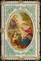 cca 1900 Csipke szentkép, litho, cca 10x6cm