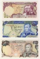 Irán 1974-76. 20R,50R,100R,200R,500R,1000R  T:I 5000R,10000R T:II + 1976. 100R T:I Teljes sor!