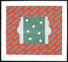 Deim Pál (1932-): Erőtér. Szitanyomat, papír,  (apró szakadással), jelzett,  40×45 cm