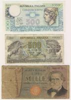 Olaszország 14db bankjegy, régi és új T:II,III,IV