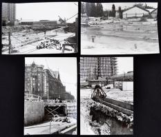 1975 Budapest, Nagyvárad tér, az aluljáró építésén készült 13 db fotó, 9x13 cm