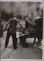 cca 1930 Budapesti életképek, utcaképek, különféle szerzők 5 db korabeli negatívjáról készült modern...