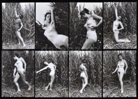 cca 1976 Építőtáboros volt a Velencei-tó partján, 13 db korabeli, finoman erotikus felvétel modern nagyítása, 13x9 cm / 13 erotic photos, 13x9 cm