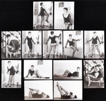 cca 1975 Végre eljött, 13 db korabeli, finoman erotikus felvétel modern nagyítása, 13x8 cm / 13 erotic photos, 13x8 cm