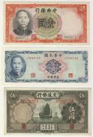 Kína 1930-40-es évek 17klf bankjegy + 1938. japán katonai megszállás 50S + 1954. Taiwan 1Y T:I