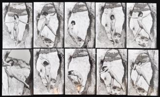 cca 1976 Rés a résben, 10 db korabeli, finoman erotikus felvétel modern nagyítása, 15x10 cm / 10 erotic photos, 15x10 cm