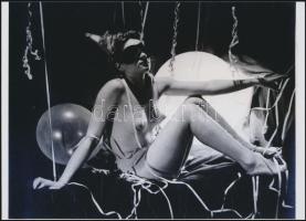 cca 1930 Szilveszternek éjszakáján, korabeli, finoman erotikus felvétel modern nagyítása, 13x18 cm / erotic photos, 13x18 cm