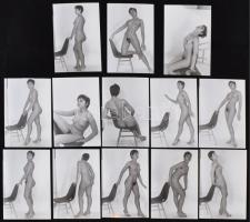 cca 1974 Terítéken, 4 db korabeli, finoman erotikus felvétel modern nagyítása, 15x10 cm / 4 erotic photos, 15x10 cm