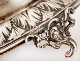 Ezüst (Ag.) gyertyatartó párban, jelzett, m:36 cm (2×) horpadásokkal, nettó:914 g