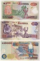 Zambia 1992-96. 20K (2x),50K (2x),100K (2x),500K,1000K,5000K,10000K teljes sor T:I