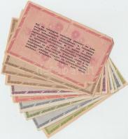 1946. 10db-os vegyes magyar adópengő bankjegy tétel, közte fordított címeres, sorozat- és sorszám né...