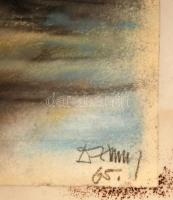 Olvashatatlan jelzéssel: Házudvar. Pasztell, papír, üvegezett keretben, foltos, 26×31 cm