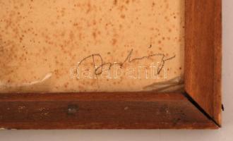 Olvashatatlan jelzéssel: Női akt háttal. Szén, papír (sérült), keretben, 43×27 cm