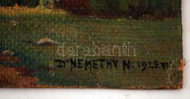 Némethy jelzéssel: 4db tájkép, olaj, vászon-karton, 17×22-20×30 cm