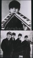 cca 1966 Beatles együttes tagjai, Fekete György (1904-1990) budapesti fényképész hagyatékában fellelt 2 db (vélhetően reprodukciós) negatív modern nagyítása, 10x13 cm és 12x12 cm
