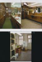 1981 Budapest, VIII. ker., Horváth Mihály utcai gyógyszertár belső fotói, 4 db korabeli professzioná...