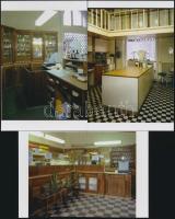 1981 Budapest, VIII. ker., Bacsó Béla u. 32. sz. alatti gyógyszertár belső fotói, 3 db korabeli professzionális felvételről készült modern nagyítás, adatolva a negatívokat nyilvántartó füzetben volt, 10x15 cm