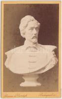 cca 1870 Borsos József (1821-1883): Petőfi mellszobra. Borsos József festőművész vejével alapított közös műterméből. 7x11 cm