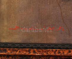 B. Kovacsev Friderika (1891-1975): Rajzoló lány. Olaj, vászon, jelzett, sérült keretben, 60×50 cm