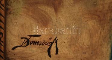 Dömsödy jelzéssel: Madonna a gyermek Jézussal. Olaj, furnér, keretben, 44×56 cm