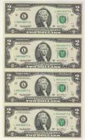 USA 2003. 1$ + 2$ mindkettő fűggőleges 4-es tömbben T:I