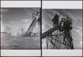 cca 1960 Velencei-tó, 5 db korabeli felvételről készült modern nagyítás 13x18 cm-es fotópapírra