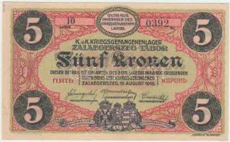 Zalaegerszeg / hadifogolytábor 1916. augusztus 15. 5K arab sorozat és sorszámmal T:II