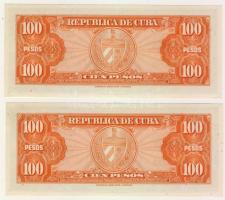 Kuba 1959. 100P (2x) egymásutáni sorszámokkal T:I