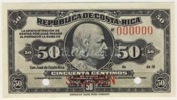 Costa Rica 1917. 50C "Specimen 0000" T:I