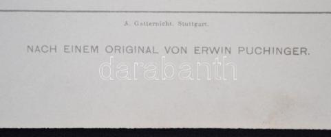 Erwin Puchinger jelzett szecessziós kromolitho plakátterv. Rosen-Opfer. Julius Hoffman, Stuttgart / ...