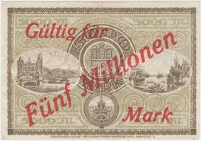 Németország / Weimari Köztársaság / Hamburg 1923. 5000M felülbélyegzéssel T:III
German / Weimar Rep...