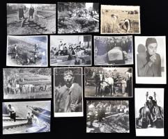 cca 1944-1960 Tiszavölgyi József (1909-?) pecséttel jelzett 13 db vintage felvétele, egy részük feliratozva is, 9x12 cm és 9x14 cm