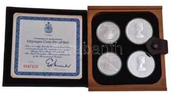 Kanada 1976. 5$ Ag (2x) "Olimpiai falu", "Olimpiai láng"+ 10$ Ag (2x) "Olim...
