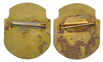 ~1980. "Eger - Dobó István Gimnázium" zománcozott fém jelvény (2x) (34x28mm) T:2