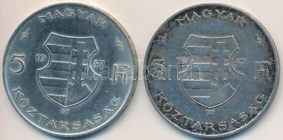 1947. 5Ft Ag "Kossuth" (2x) T:2-,3