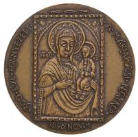 Tóth Sándor (1933-) 1996. "Máriapócs 1996. augusztus 18. / 300 éve könnyezett a máriapócsi kegykép 1696. november 4." Br emlékérem eredeti tokban (65mm) T:2