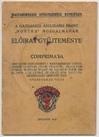 1935 Magyarországi Gyógyszerész Egyesület - A Gazdasági Szolidáris Front "Nostra" mozgalmának előírat-gyűjteménye. 23 p. Papírkötésben, több helyütt bejegyzésekkel.