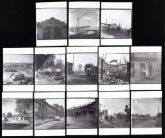 1963 Budapest, kőbányai városképek, Keveházi János (?-?) képriportja, 13 db korabeli negatívról készült modern nagyítás 15x10 cm-es fotópapíron