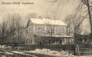 Üllő, vasútállomás télen (fa)