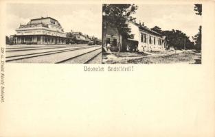 Gödöllő, vasútállomás, üzlet, kiadja Divald Károly