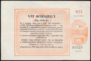 1962. "VIT sorsjegy" 3,5Ft értékben T:III