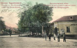 Nagykikinda, Kikinda; Koronaherceg utcai sétány, Szálloda / promenade, Hotel (ázott sarok / wet corner)