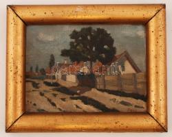 Torma jelzéssel: Utca részlet. Olaj, karton, keretben, 18×24 cm