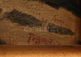 Torma jelzéssel: Utca részlet. Olaj, karton, keretben, 18×24 cm