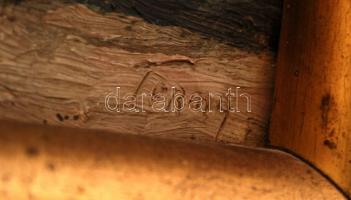 Torma jelzéssel: Házak utcában. Olaj, karton, keretben, 18×24 cm